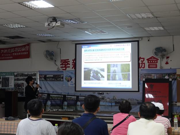 第一河川局規劃課說明蘭陽溪口的治理管理需求與辦理方式