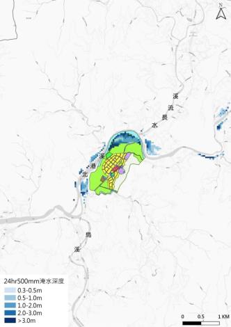 圖8-北港溪淹水潛勢區位與都市計畫土地使用分區套繪圖_圖示