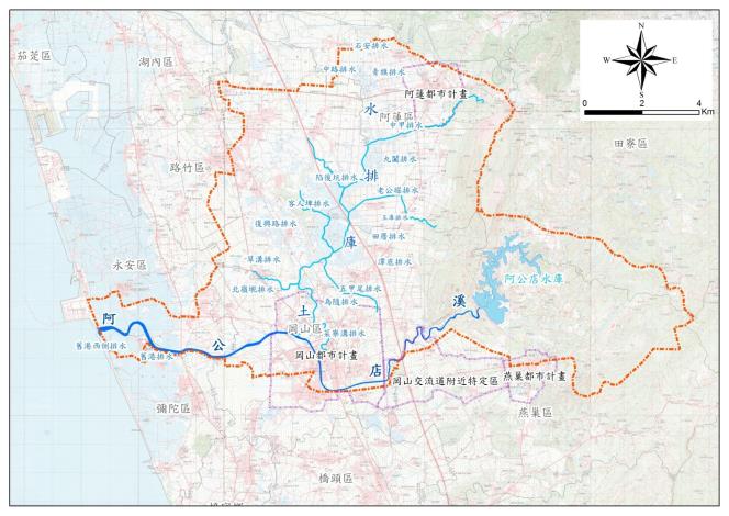 阿公店溪流域圖