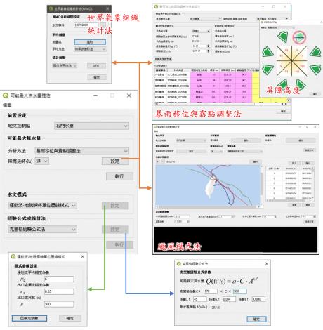 圖2 可能最大洪水量分析模組功能介面