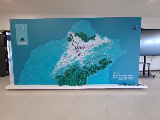圖3 淡水河123解說展示(1條淡水河、2座重要水庫、3條支流)