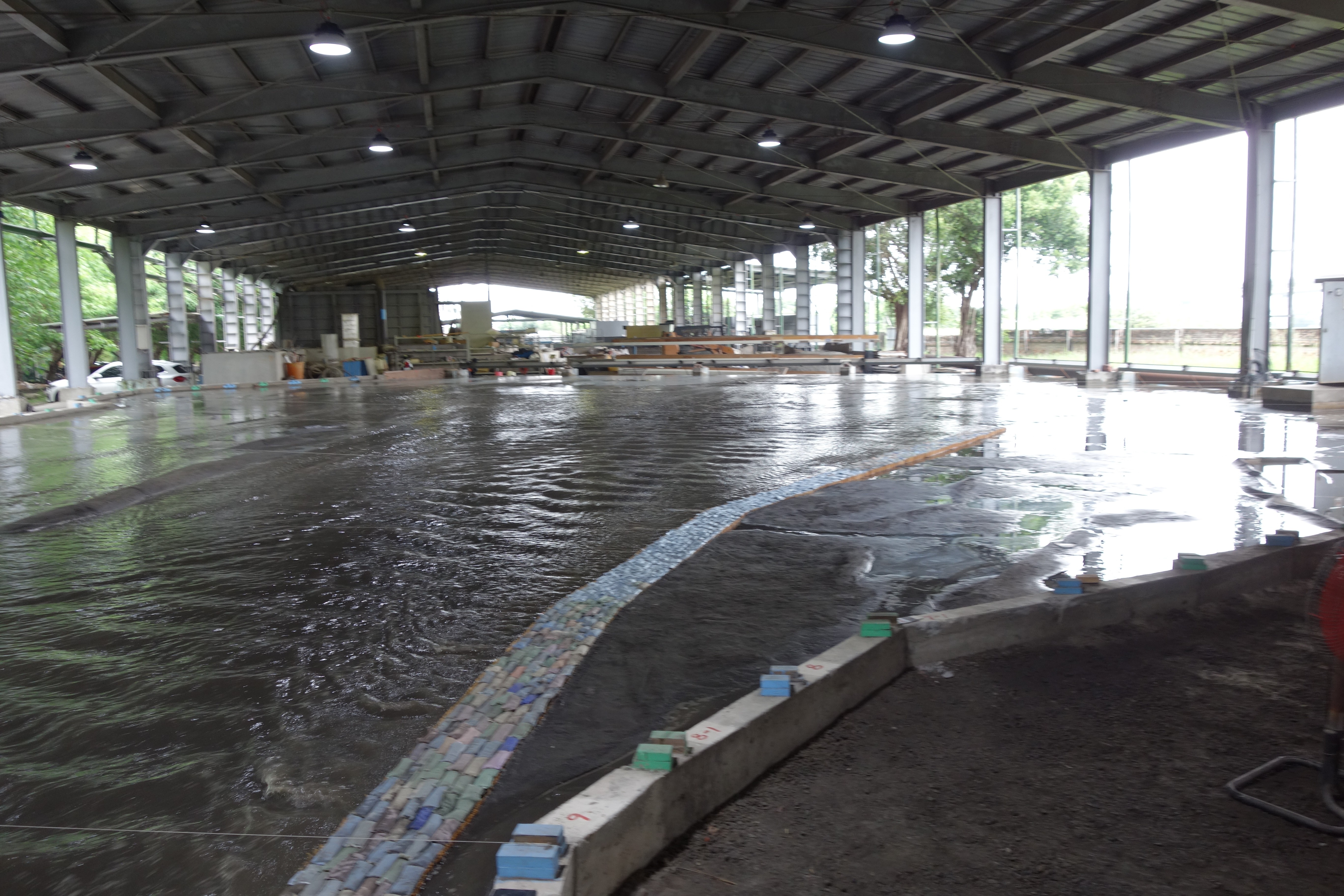 導流堤、丁壩工及河道整理深槽之束水攻砂試驗前