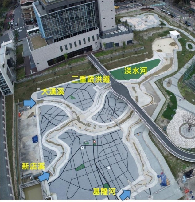 圖1 大臺北防洪水工試驗模場全景