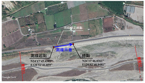 圖4大安溪白布帆堤防透地雷達佈設圖
