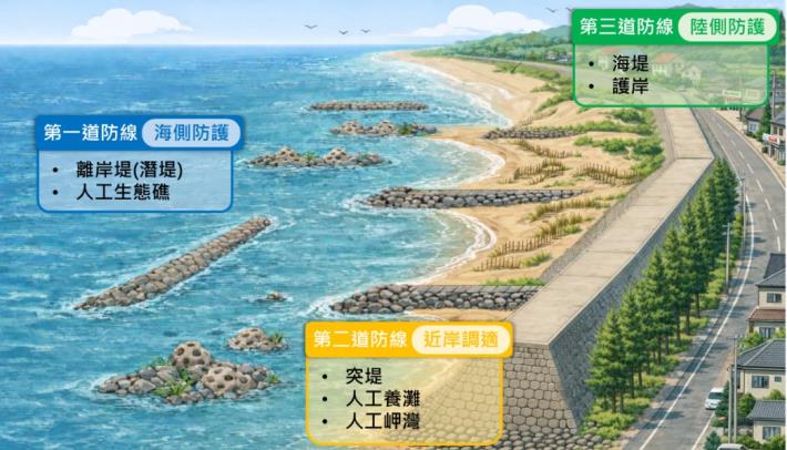 圖3 海岸防護設施複合型配置示意圖