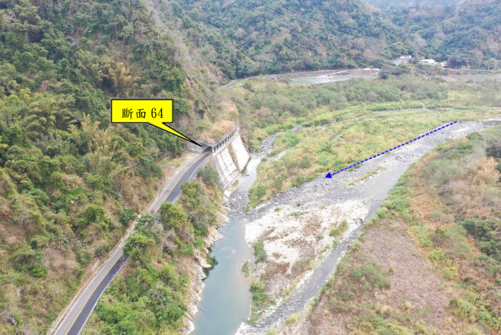 後龍溪桂竹林護岸下游河段空拍鳥瞰圖(民國115年1月空拍)