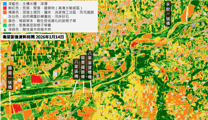 圖6參考 NDVI指數分布成果設定數值模擬參數