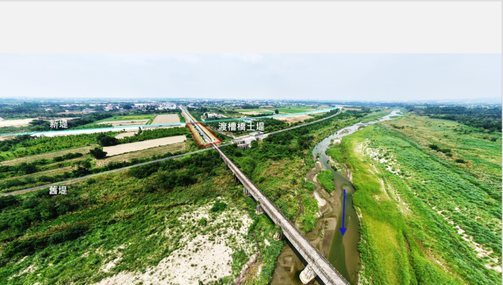 圖4八掌溪高淤積河段改善工法試驗研究範圍區段（縱貫鐵路橋）