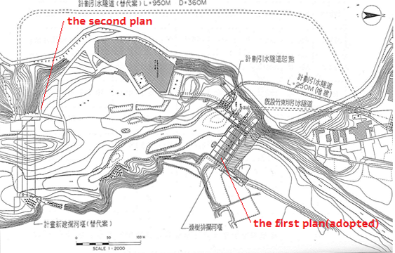 Fig. 3 Two original plans for the weirs plan locatio