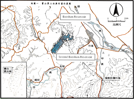 Fig. 1 Second Baoshan Reservoir Location ma