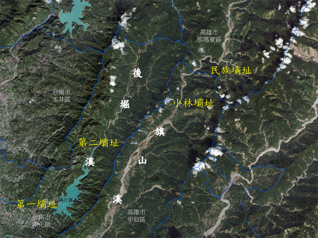 Fig. 3 Location map of Qishanxi and Hòukū river dam sites