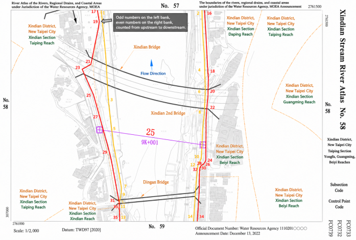 Figure 2. Revised Official Maps with Overlaid Topography and Turning-Point Numbers