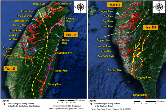 Figure 1. Distribution of River Systems and Ecological Fixed-Sampling Stations
