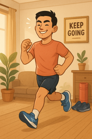 圖1.不喜歡出門，在家超慢跑也是個好選擇！