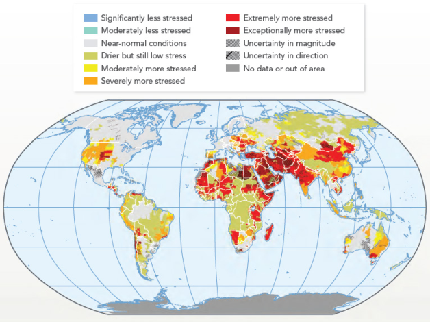 圖2-2030年全世界水資源危機地圖_圖示