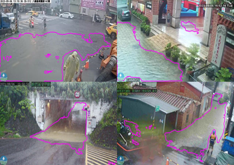 圖1海葵颱風道路積淹水影像辨識通報圖片
