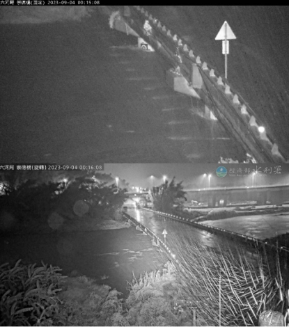 圖9 高雄市田寮區崇德橋在海葵颱風期間達警戒水位_圖示