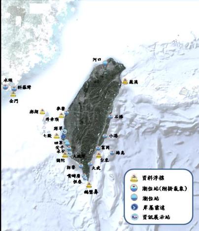 圖1本署近海水文測站分布圖_圖示