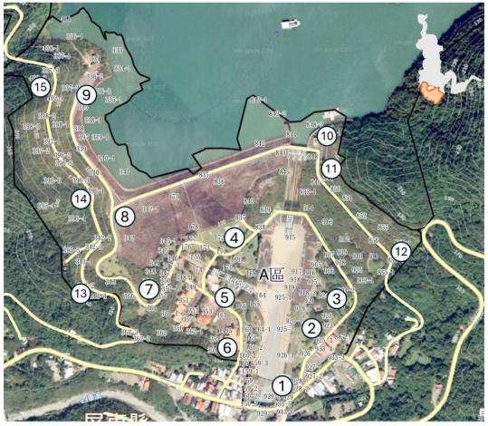 02整合衛星影像、地籍分布進行土地實地盤查示意圖-以牡丹水庫為例_圖示