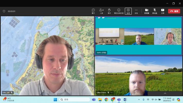 台荷論壇綜合討論剪影（左：荷蘭NL2120計畫Ir. Job Udo代表、右下：荷蘭烏特勒支大學Gilles Erkens副教授）