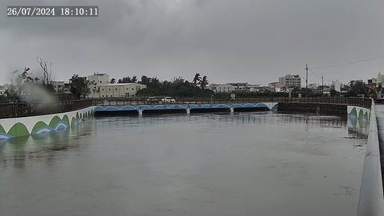 圖1　凱米颱風期間箱涵進水口CCTV影像