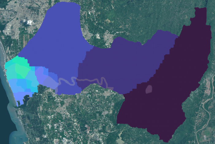 圖1專案不同MPI分區數量對應空間分布-10分區
