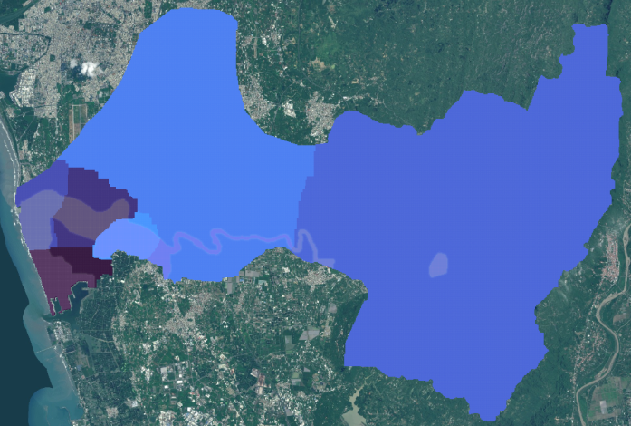 圖1專案不同MPI分區數量對應空間分布-6分區