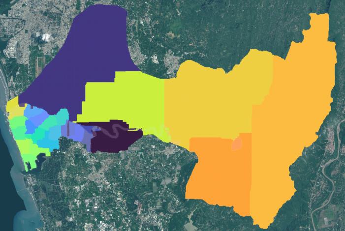 圖1專案不同MPI分區數量對應空間分布-20分區