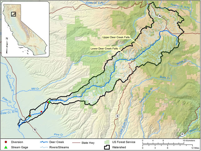 圖1 鹿溪流域於加州的位置圖_圖示