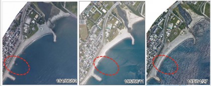 九河局十年先後投入超過四億經費，北濱海岸侵蝕減緩，灘線增加六公尺至十四公尺
