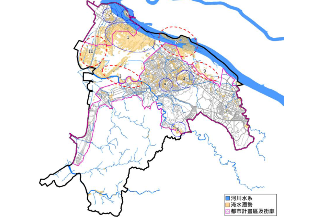 國土計畫淹水區域示意圖(以新竹市為例)
