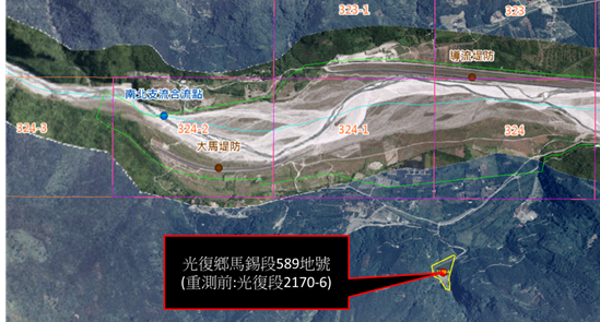 圖1、馬錫段589地號位於區域外之示意圖