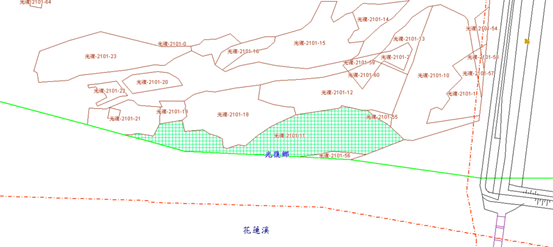 圖3、光復段2101-11地號位於區域內之示意圖