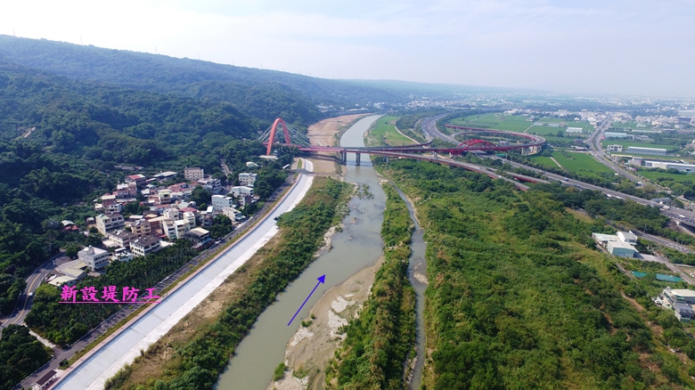 新設堤防完約500m工後提升耐洪能力，維護居民河防安全