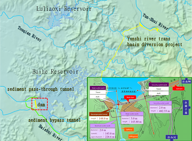 Figure.1 Map of Baihe Reservoir