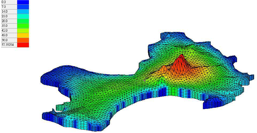 Figure.1 DEM model in simulation area