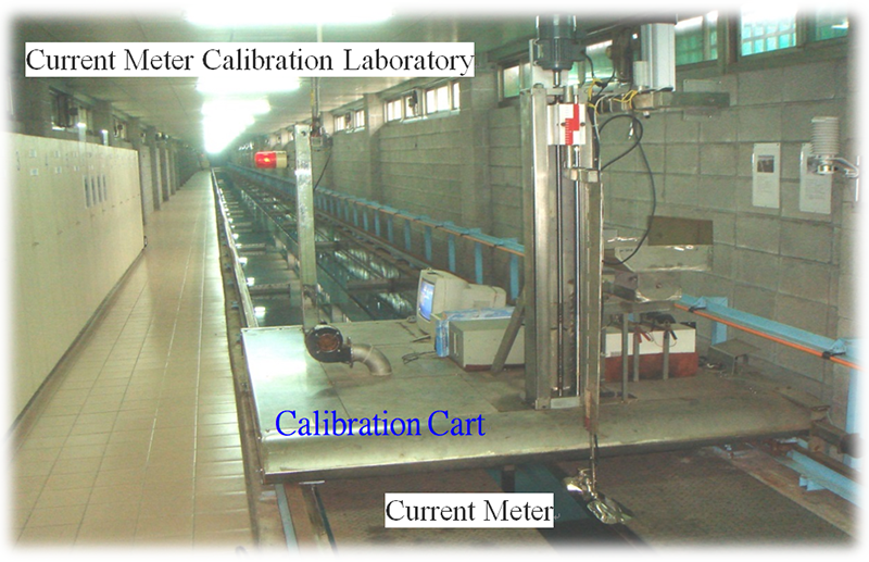 Figure 1 Calibration tank with 120m in length , 1.8m in width(net width 1.6m) and 1.8m in depth(standard depth 1.6m)