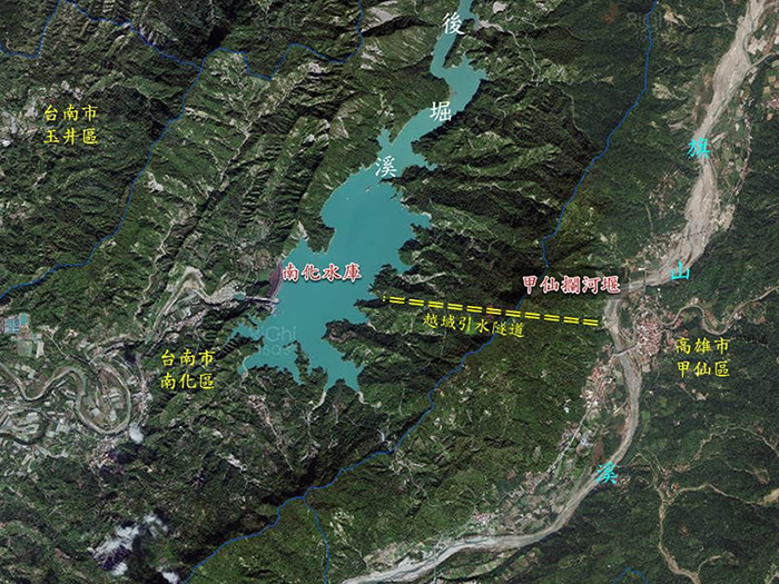 Figure.1 Nanhua Reservoir and Jiaxian crossing water diversion location