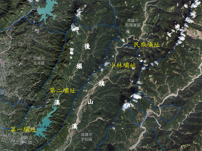 Figure.2 Location map of Qishanxi and Hòukū river dam sites