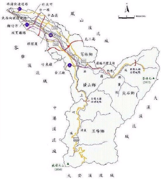 頭前溪流域概況圖