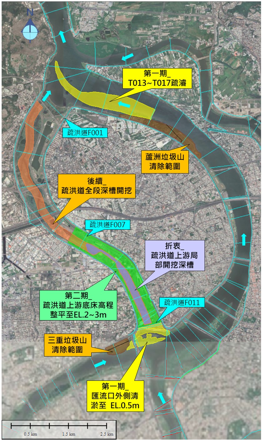圖3 各期改善方案平面位置圖