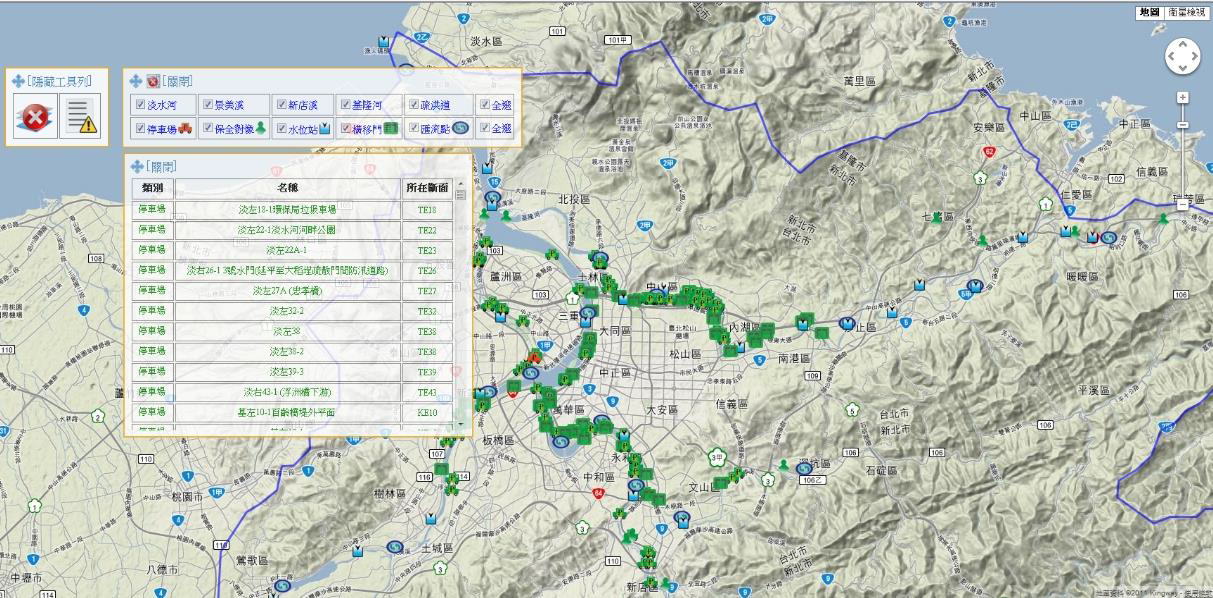 圖十七 預報結果結合地圖展示